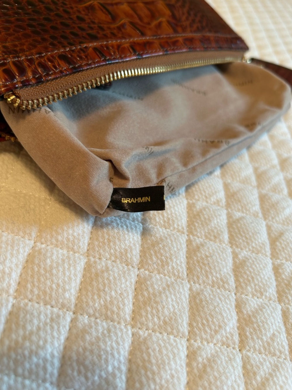 Brahmin Anna Wristlet in Pecan Melbourne - Picture 10 of 16